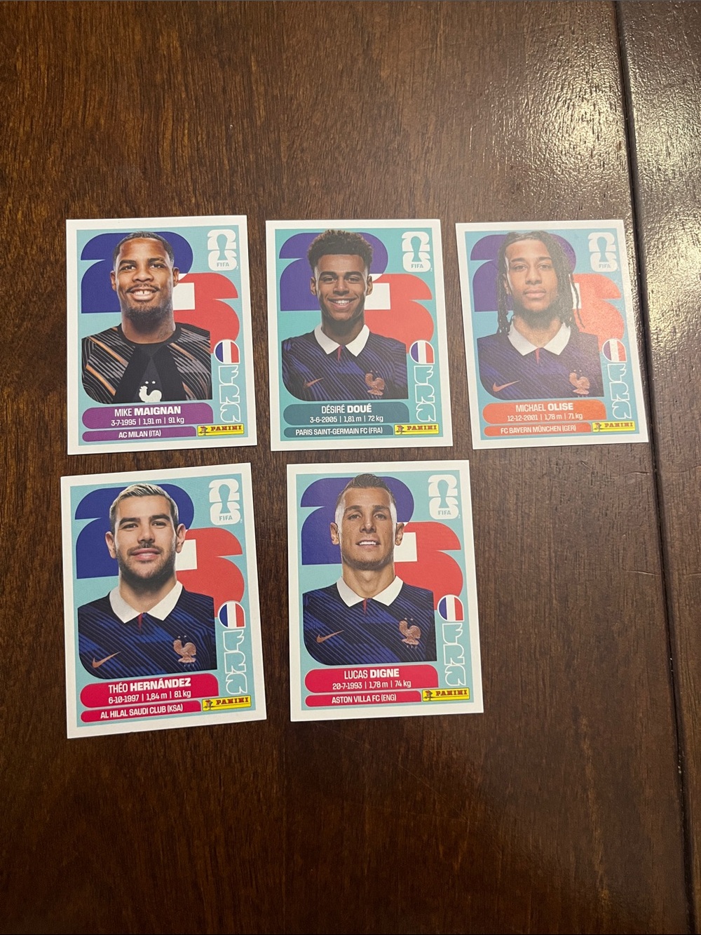 Panini Blue and Red Soccer France Sticker Set